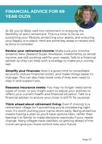 Financial advice for 69 year olds
